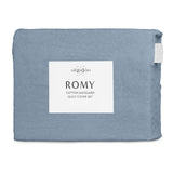 Algodon Romy Blue Cotton Jacquard Quilt Cover Set King - 45-Degree Angle