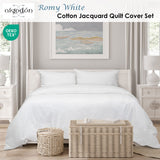 Algodon Romy White Cotton Jacquard Quilt Cover Set King - Front View
