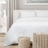 Algodon Romy White Cotton Jacquard Quilt Cover Set King - Side View