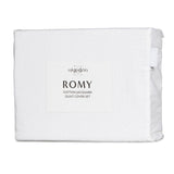Algodon Romy White Cotton Jacquard Quilt Cover Set King - 45-Degree Angle