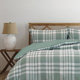 Ardor Ronan Green Plaid Jacquard Quilt Cover Set Queen - Side View