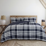 Ardor Ronan Navy Plaid Jacquard Quilt Cover Set King