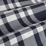 Ardor Ronan Navy Plaid Jacquard Quilt Cover Set King - Top-Down View