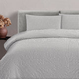 Ardor Rowe Grey Textured Seersucker Quilt Cover Set King - Side View