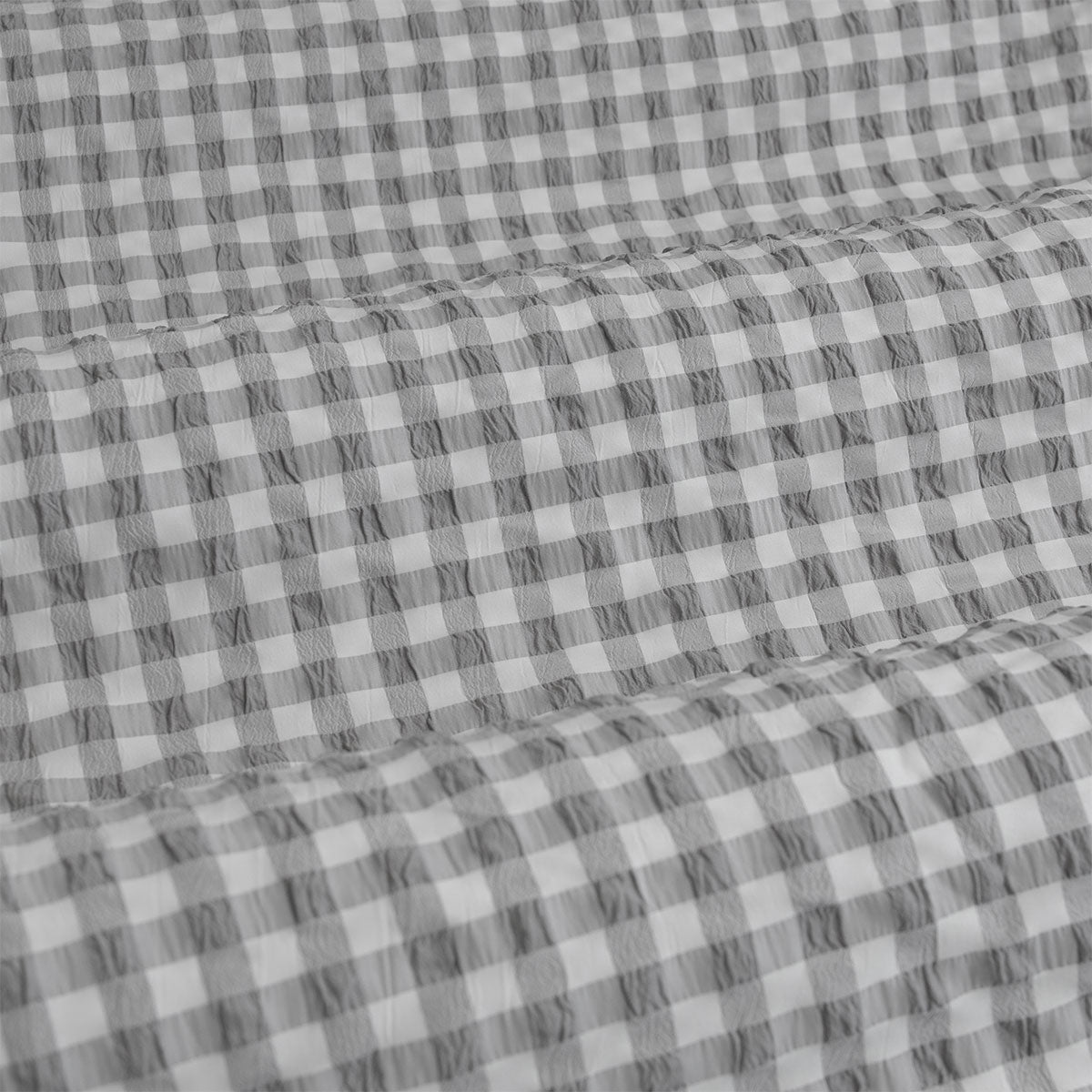 Ardor Rowe Grey Textured Seersucker Quilt Cover Set Queen