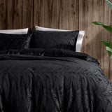 Ardor Rui Black Embossed Velvet Soft Quilt Cover Set King - Side View