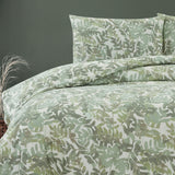 Ardor Solana Sage Watercolour Print Quilt Cover Set Queen - Top-Down View