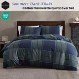 Ardor Sommers Dark Khaki Cotton Flannelette Quilt Cover Set Queen - Front View