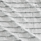 Ardor Striped Faux Fur Grey Super Soft Quilt Cover Set King - Side View