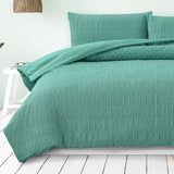 Ardor Tuscan Teal Ruched Quilt Cover Set Queen - Side View