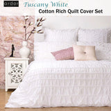 Ardor Tuscany White Quilt Cover Set QUEEN - Front View