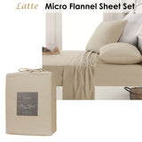 Ardor Micro Flannel Sheet Set Latte Single - Front View