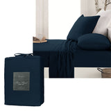 Ardor Micro Flannel Sheet Set Navy Mega King - Front View