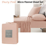 Ardor Micro Flannel Sheet Set Dusty Pink Mega King - Front View