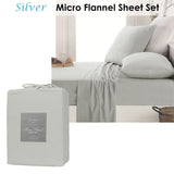 Ardor Micro Flannel Sheet Set Silver Single - Front View