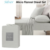 Ardor Micro Flannel Sheet Set Silver Mega Queen - Front View