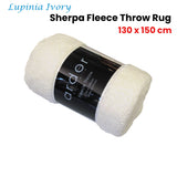 Ardor Lupinia Ivory Sherpa Fleece Throw Rug 130 x 150cm