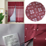 Avon Home Casa Kayangan Burgundy Pinch Pleat Window Curtain with Attached Lace Curtain - Side View