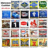 Australian Mancave Retro Cushion ESSO Crouching Tiger 40 x 40 cm - Front View