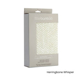 Little Bamboo Jersey Fitted Sheet Cot Size Herringbone Whisper - Front View