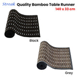 Streak Bamboo Table Runner 140 x 33cm Grey Brown Silver - Front View
