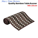 Mia 2 Tone Brown Bamboo Table Runner 140 x 33cm - Front View