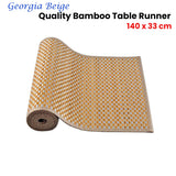 Georgia Beige Gold Bamboo Table Runner 140 x 33cm - Front View