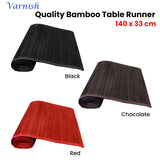 Varnish Bamboo Table Runner 140 x 33cm Chocolate - Front View
