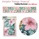 Katykia Vintage Tropical Table Runner 33 x 180cm - Front View