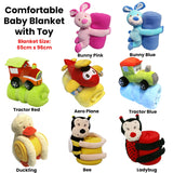 Baby Red Blanket with Toy Aeroplane - Side View