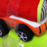 Baby Red Blanket with Toy Tractor - Front View