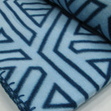 Aerial Printed Fleece Throw Rug 130 x 150 cm Blue Geo - Front View