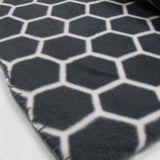 Aerial Printed Fleece Throw Rug 130 x 150 cm Charcoal Honeycomb - Front View