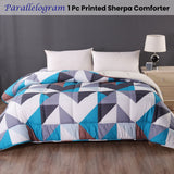 Ramesses Geometric Sherpa Comforter Set - King Size - Front View