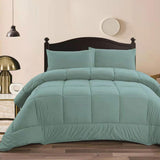 Ramesses Aqua 3- Piece Mink Flannel Comforter Set Double