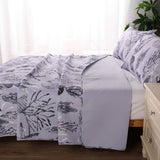 Ramesses Coast Grey 3 Pcs Bamboo Blend Ultrosonic Reversible Comforter Set Queen - Side View