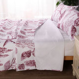 Ramesses Coast Pink 3 Pcs Bamboo Blend Ultrosonic Reversible Comforter Set Queen - Side View