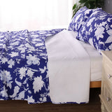 Ramesses Spring Blue 3 Pcs Bamboo Blend Ultrosonic Reversible Comforter Set King - Side View