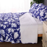 Ramesses Spring Blue 3 Pcs Bamboo Blend Ultrosonic Reversible Comforter Set Queen - Side View
