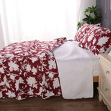 Ramesses Spring Red 3 Pcs Bamboo Blend Ultrosonic Reversible Comforter Set Queen - Side View