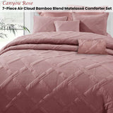 Ramesses Canyou Rose 7- Piece Air Cloud Bamboo Blend Matelasse Comfort Set King - Front View
