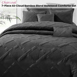 Ramesses Charcoal 7- Piece Air Cloud Bamboo Blend Matelasse Comfort Set King - Front View