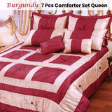 Ramesses Burgundy 7 Pcs Comforter Set Queen - Front View
