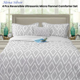 Ramesses Alena Silver 4 Pcs Ultrasonic Comforter Set Queen - Front View