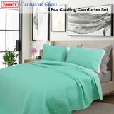 Shangri La 2000TC Carnival Glass Cooling Embroidered 3 Pcs Comforter Set Queen - Front View