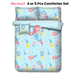 Mermaid Adventure 4-Piece Kids Comforter Set by Ramesses - Front View