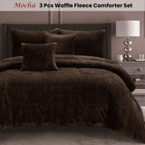 Ramesses Waffle Fleece Mocha 3 Pcs Comforter Set Double - Front View