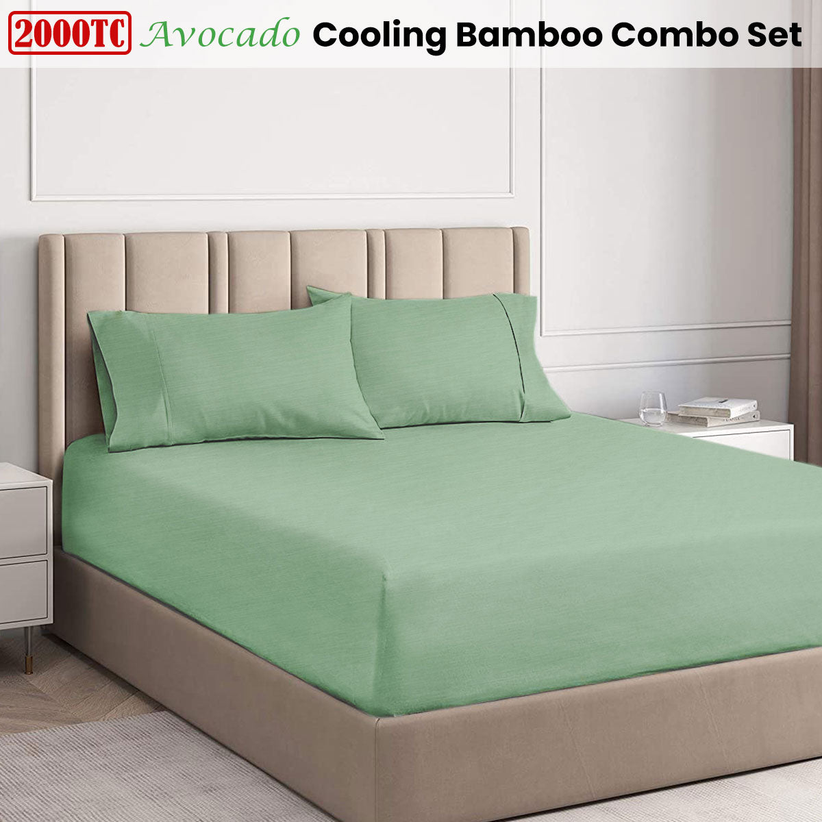 Ramesses Avocado 2000TC Cooling Bamboo Combo Set King Single