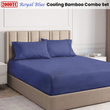 Ramesses Royal Blue 2000TC Cooling Bamboo Combo Set Double - Front View