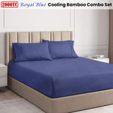 Ramesses Royal Blue 2000TC Cooling Bamboo Combo Set Queen - Front View